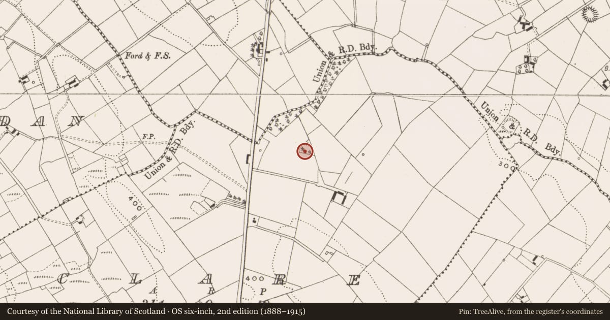 Ordnance Survey six-inch map, 2nd edition (1888–1915) covering the location of Ringfort - rath, Clare, County Cavan, with a pin at the register's coordinates