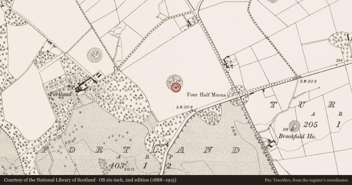 Ordnance Survey six-inch map, 2nd edition (1888–1915) covering the location of Ringfort - rath, Fortland, County Cavan, with a pin at the register's coordinates