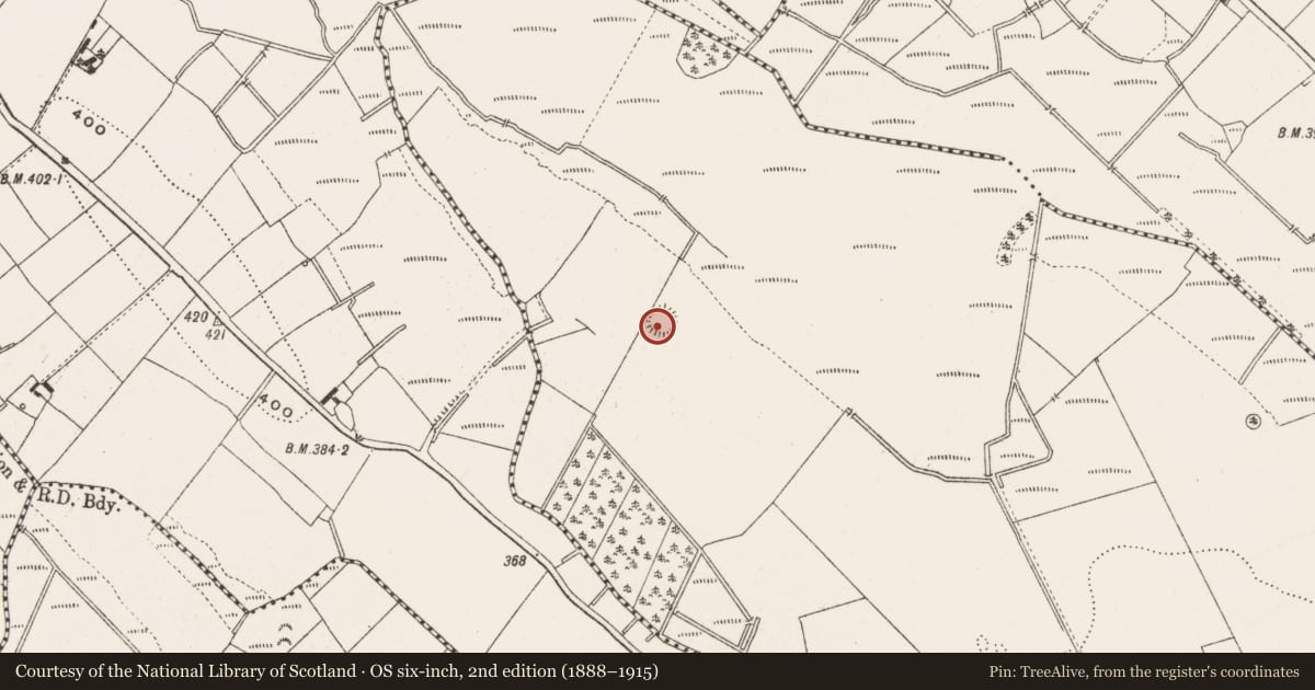 Ordnance Survey six-inch map, 2nd edition (1888–1915) covering the location of Ringfort - rath, Cloghballybeg, County Cavan, with a pin at the register's coordinates