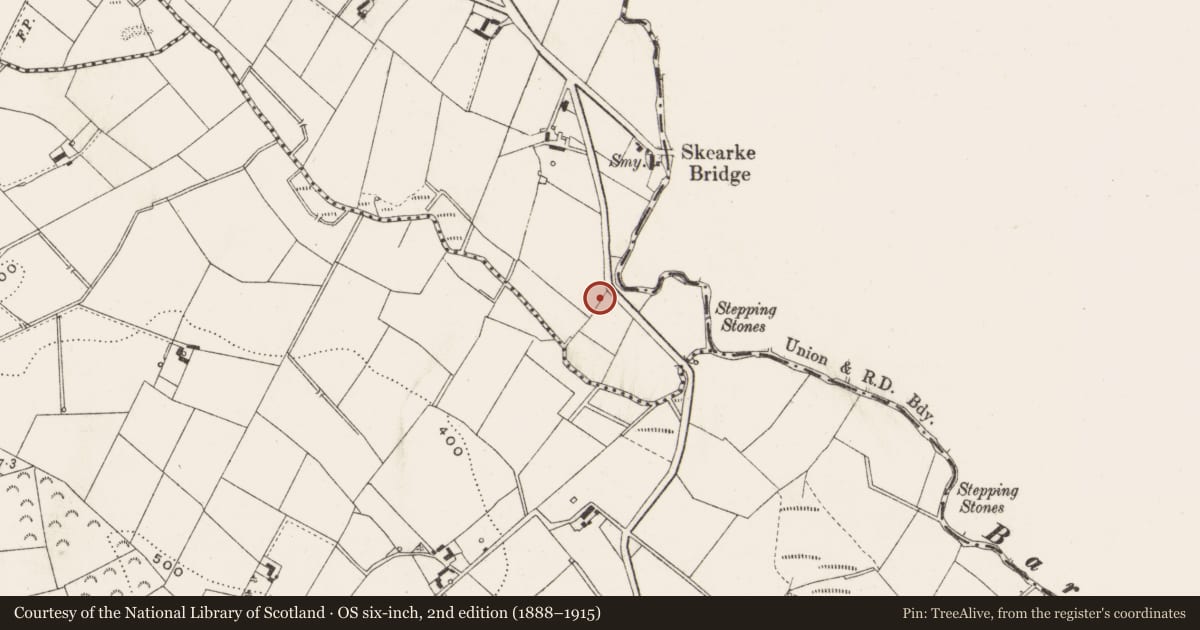 Ordnance Survey six-inch map, 2nd edition (1888–1915) covering the location of Castle - unclassified, Corlat, County Cavan, with a pin at the register's coordinates