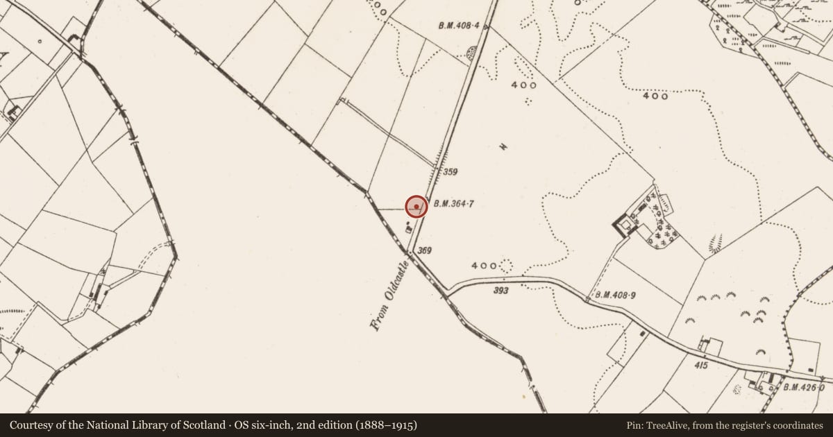 Ordnance Survey six-inch map, 2nd edition (1888–1915) covering the location of Ringfort - unclassified, Eighter, County Cavan, with a pin at the register's coordinates