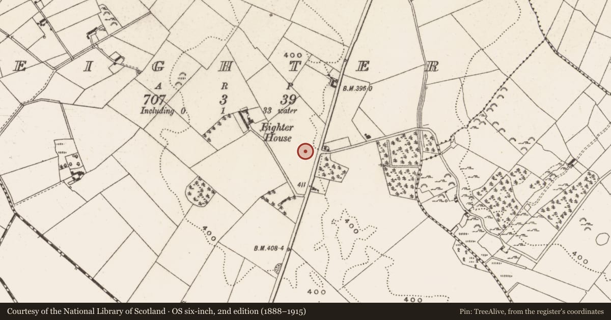 Ordnance Survey six-inch map, 2nd edition (1888–1915) covering the location of Children's burial ground, Eighter, County Cavan, with a pin at the register's coordinates
