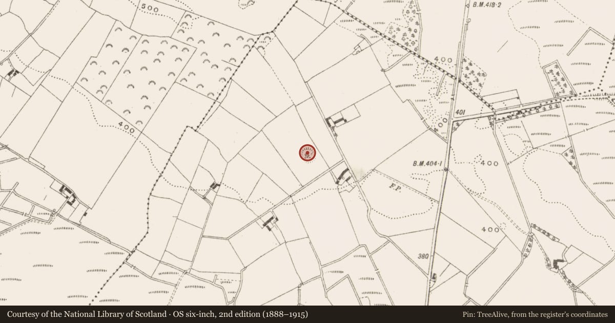 Ordnance Survey six-inch map, 2nd edition (1888–1915) covering the location of Ringfort - rath, Cloghbally Upper, County Cavan, with a pin at the register's coordinates