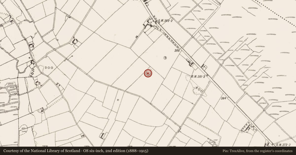 Ordnance Survey six-inch map, 2nd edition (1888–1915) covering the location of Ringfort - rath, Edenburt, County Cavan, with a pin at the register's coordinates