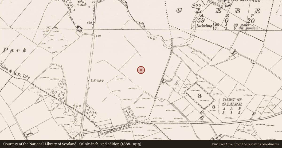 Ordnance Survey six-inch map, 2nd edition (1888–1915) covering the location of Fulacht fia, Cloghballybeg, County Cavan, with a pin at the register's coordinates