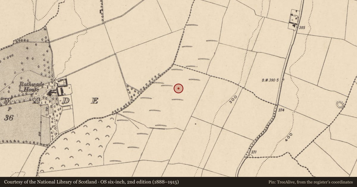 Ordnance Survey six-inch map, 2nd edition (1888–1915) covering the location of Enclosure, Agha, County Carlow, with a pin at the register's coordinates