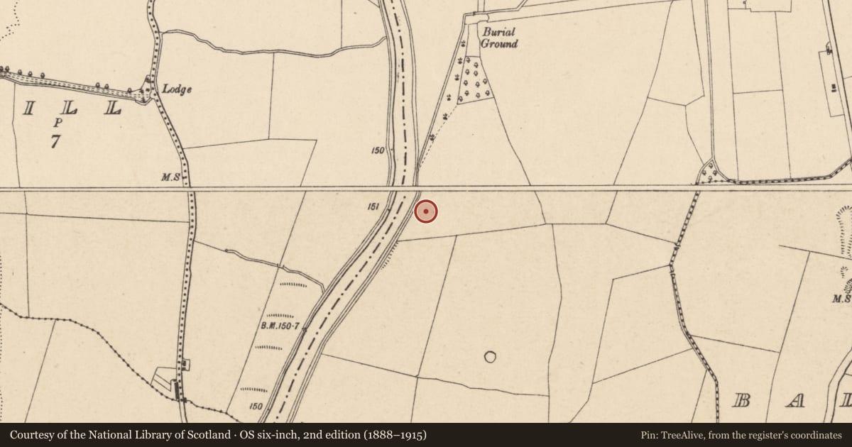 Ordnance Survey six-inch map, 2nd edition (1888–1915) covering the location of Enclosure, Cloghna, County Carlow, with a pin at the register's coordinates