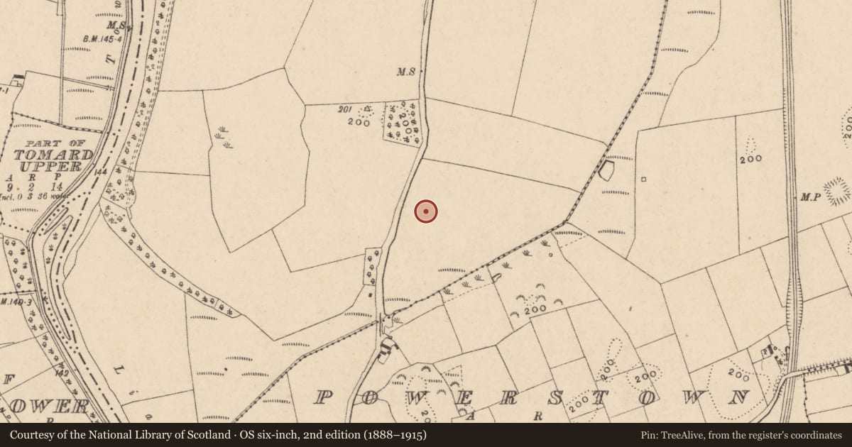 Ordnance Survey six-inch map, 2nd edition (1888–1915) covering the location of Burial, Cloghristick, County Carlow, with a pin at the register's coordinates