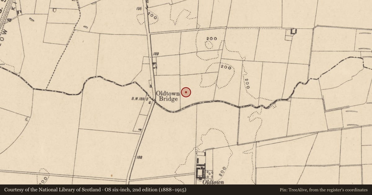 Ordnance Survey six-inch map, 2nd edition (1888–1915) covering the location of Ring-ditch, Garryhundon, County Carlow, with a pin at the register's coordinates