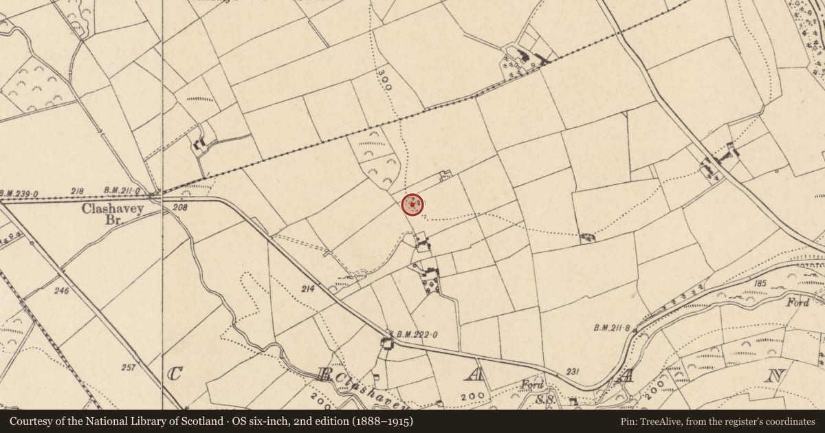 Ordnance Survey six-inch map, 2nd edition (1888–1915) covering the location of Ringfort - rath, Craan, County Carlow, with a pin at the register's coordinates