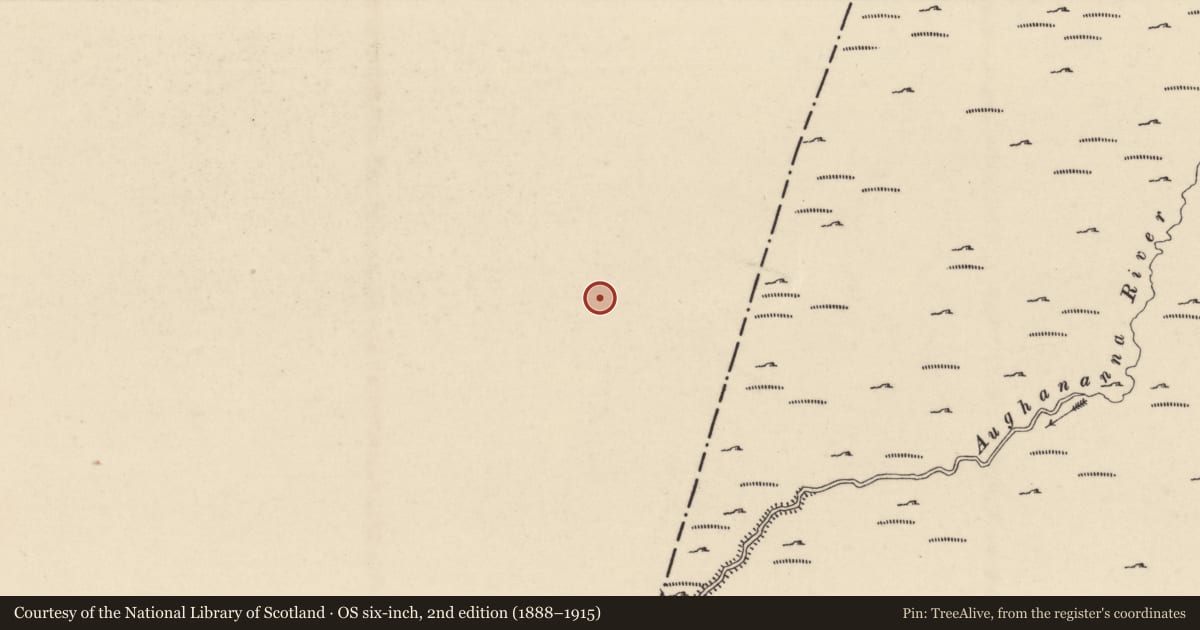 Ordnance Survey six-inch map, 2nd edition (1888–1915) covering the location of Cairn - unclassified, Dranagh, County Carlow, with a pin at the register's coordinates