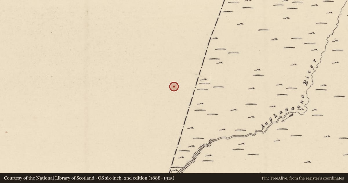 Ordnance Survey six-inch map, 2nd edition (1888–1915) covering the location of Cairn - unclassified, Dranagh, County Carlow, with a pin at the register's coordinates
