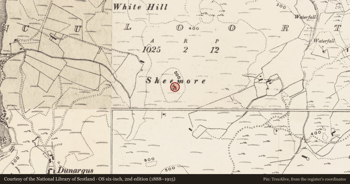 Ordnance Survey six-inch map, 2nd edition (1888–1915) covering the location of Cairn - unclassified, Culoort, County Donegal, with a pin at the register's coordinates