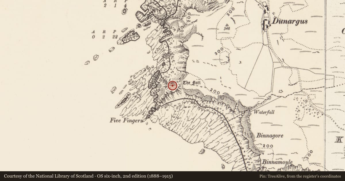 Ordnance Survey six-inch map, 2nd edition (1888–1915) covering the location of Promontory fort - coastal, Culoort, County Donegal, with a pin at the register's coordinates