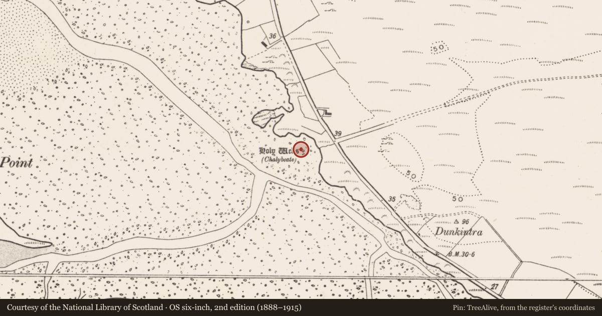 Ordnance Survey six-inch map, 2nd edition (1888–1915) covering the location of Ritual site - holy well, Drumaville, County Donegal, with a pin at the register's coordinates