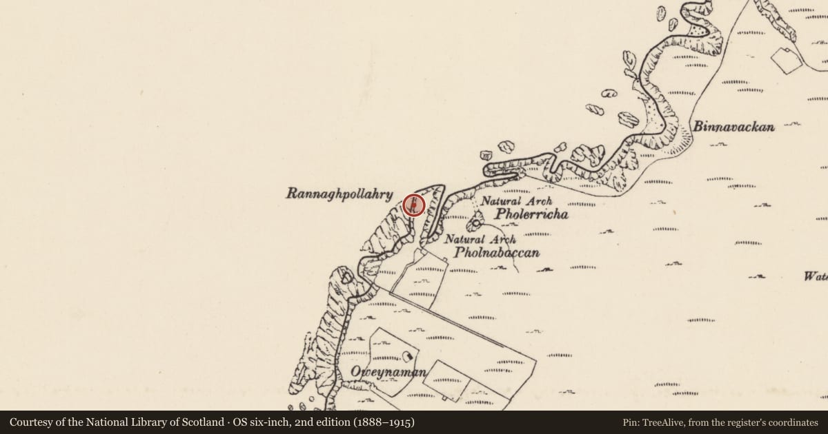 Ordnance Survey six-inch map, 2nd edition (1888–1915) covering the location of Promontory fort - coastal, Lenan, County Donegal, with a pin at the register's coordinates