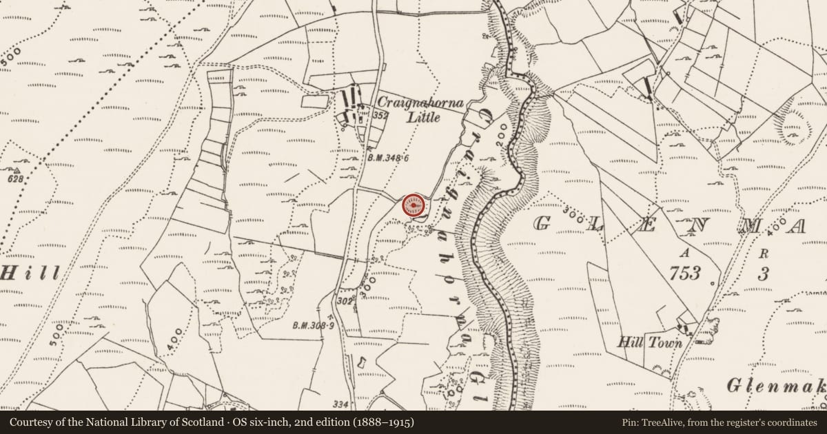 Ordnance Survey six-inch map, 2nd edition (1888–1915) covering the location of Enclosure, Glasalt Or Treanfasy, County Donegal, with a pin at the register's coordinates