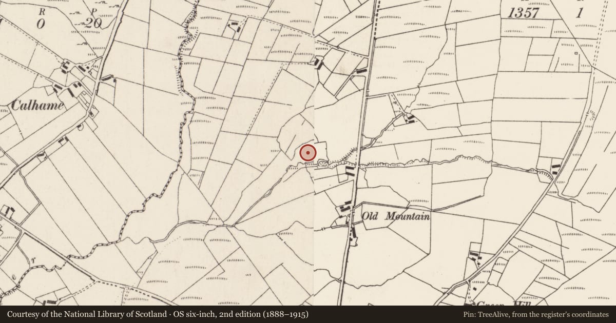 Ordnance Survey six-inch map, 2nd edition (1888–1915) covering the location of Souterrain, Gortleck, County Donegal, with a pin at the register's coordinates