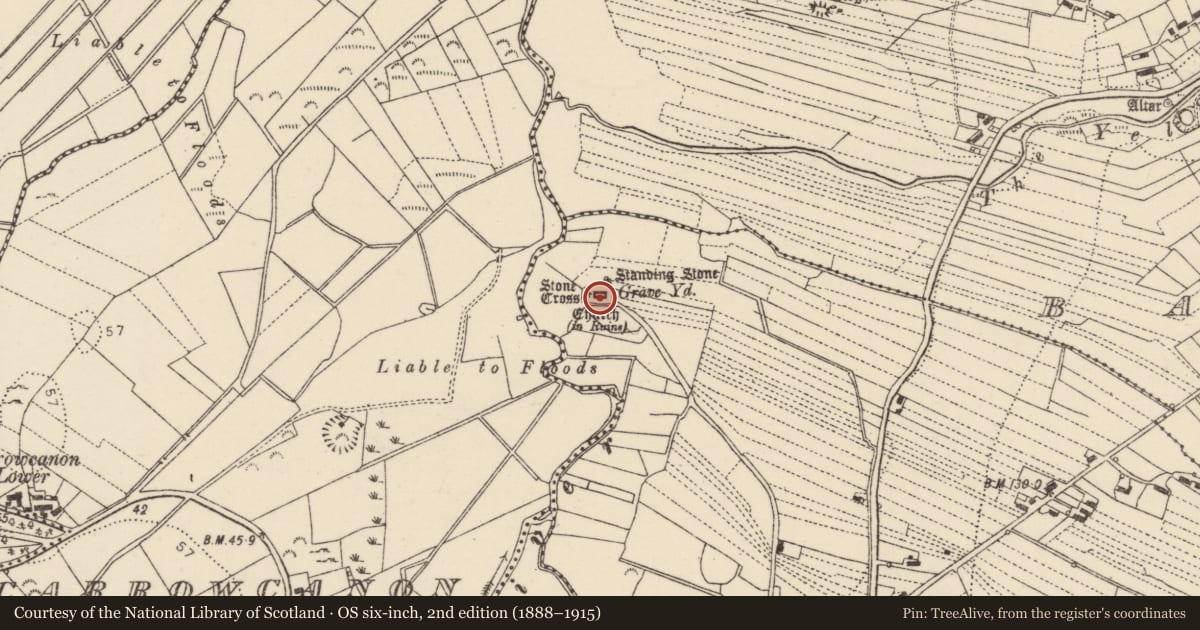 Ordnance Survey six-inch map, 2nd edition (1888–1915) covering the location of Graveyard, Ráith, County Donegal, with a pin at the register's coordinates