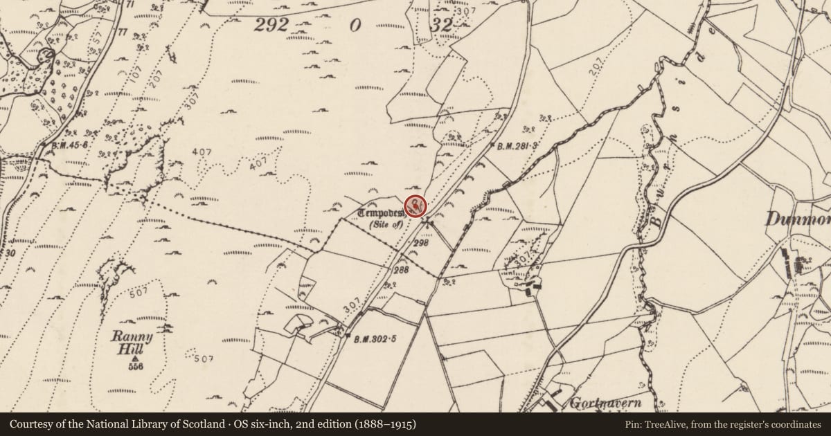 Ordnance Survey six-inch map, 2nd edition (1888–1915) covering the location of Ritual site - holy well, Raithnigh (TC An Cheathrú Chaol), County Donegal, with a pin at the register's coordinates
