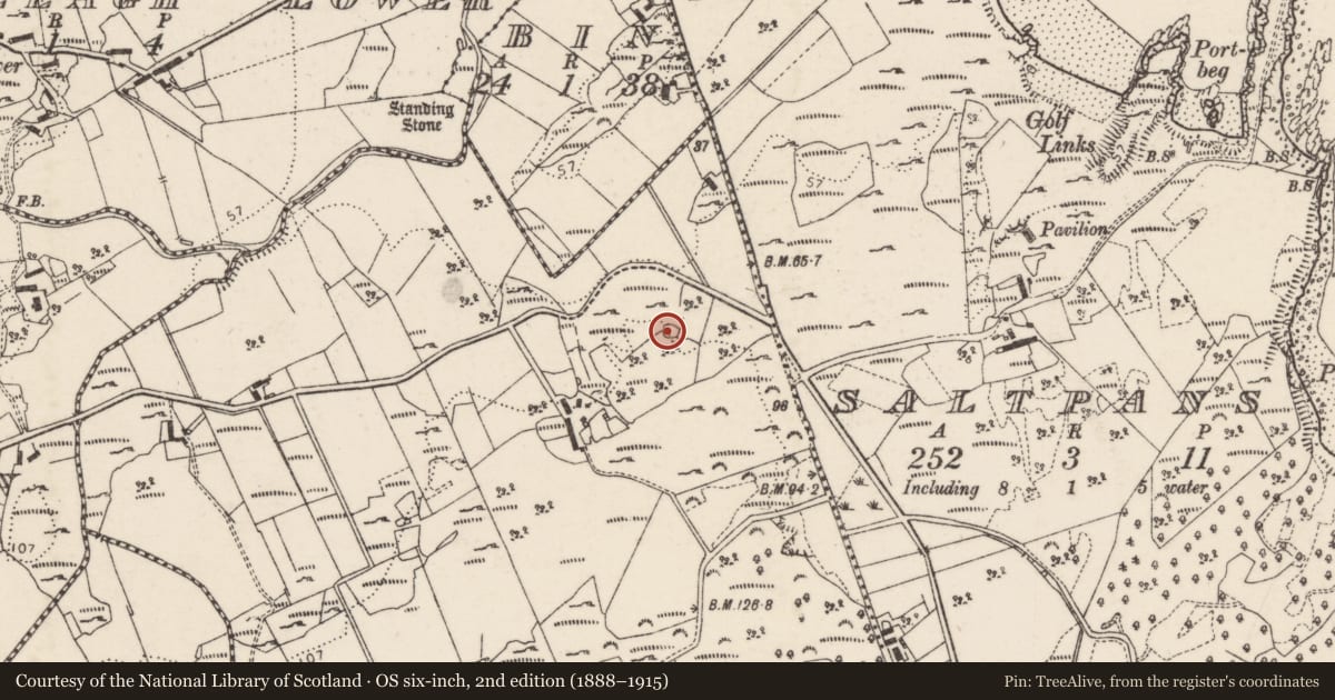 Ordnance Survey six-inch map, 2nd edition (1888–1915) covering the location of Ringfort - cashel, Clondallan, County Donegal, with a pin at the register's coordinates