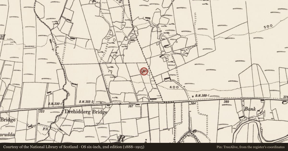 Ordnance Survey six-inch map, 2nd edition (1888–1915) covering the location of Cairn - unclassified, Ballynakeeloge, County Donegal, with a pin at the register's coordinates