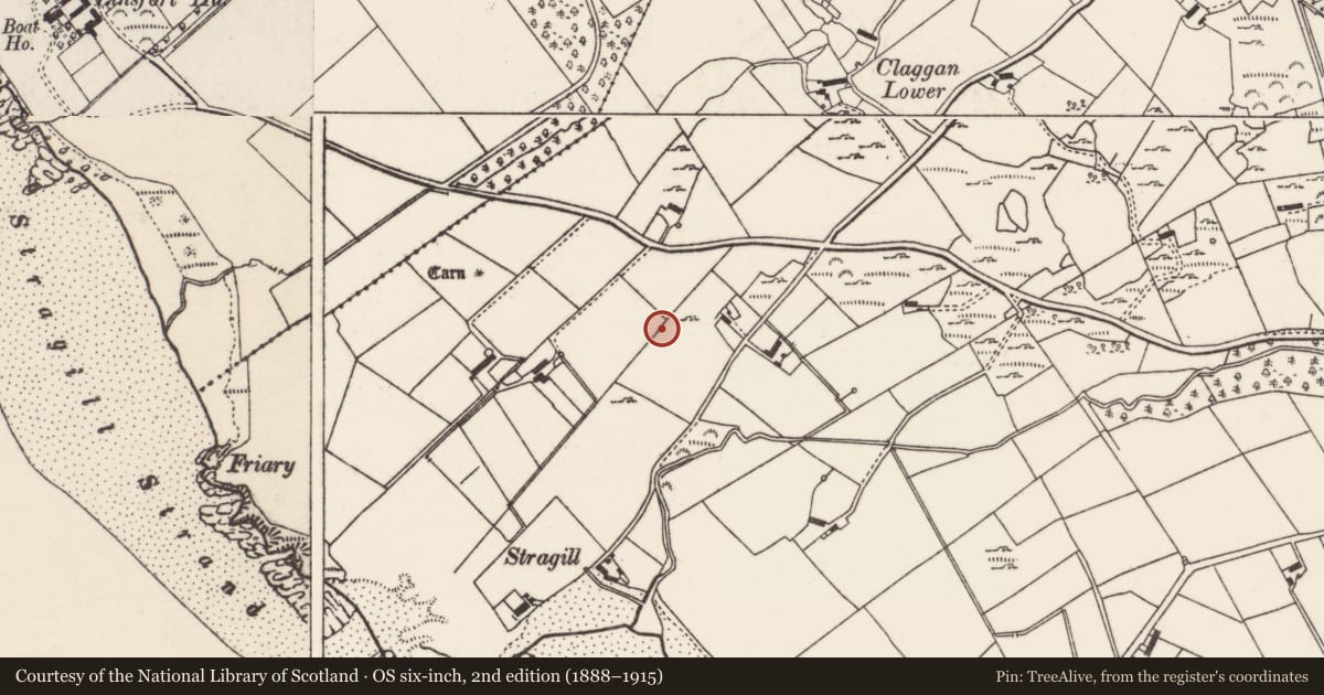 Ordnance Survey six-inch map, 2nd edition (1888–1915) covering the location of Cairn - unclassified, Ballynarry, County Donegal, with a pin at the register's coordinates