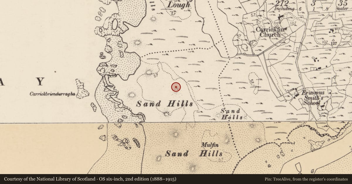 Ordnance Survey six-inch map, 2nd edition (1888–1915) covering the location of Midden, An Bhráid (TC Annagáire), County Donegal, with a pin at the register's coordinates