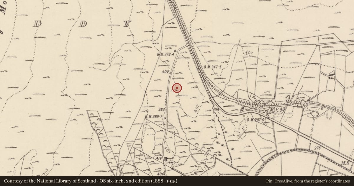 Ordnance Survey six-inch map, 2nd edition (1888–1915) covering the location of Ritual site - holy well, An Srath Greadaithe, County Donegal, with a pin at the register's coordinates