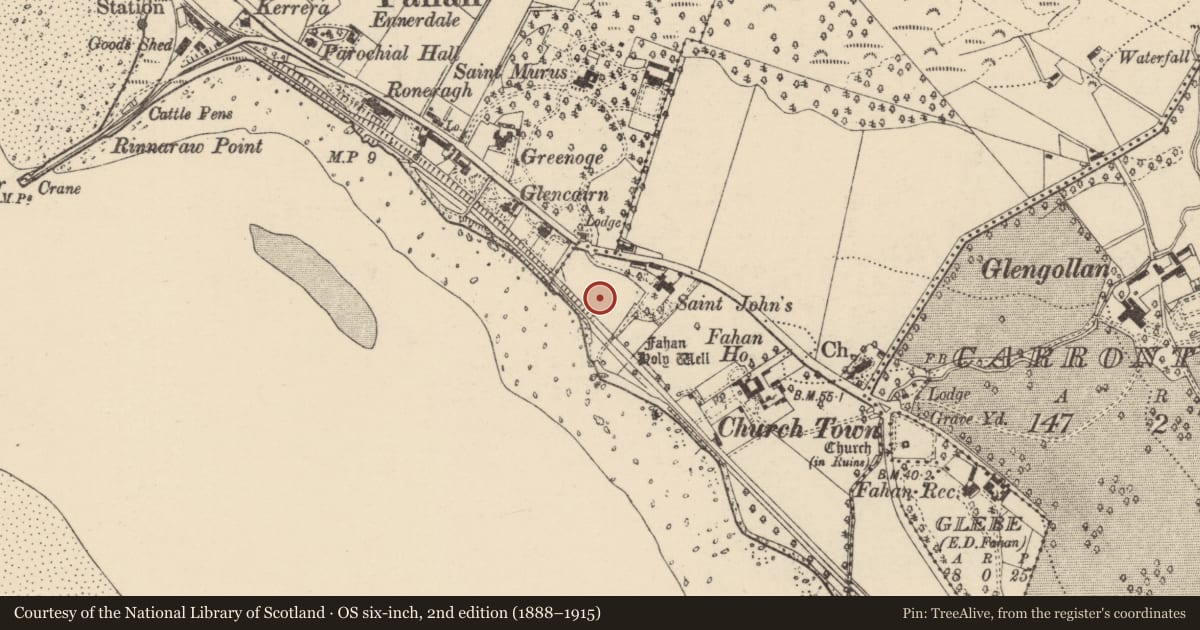 Ordnance Survey six-inch map, 2nd edition (1888–1915) covering the location of Megalithic tomb - unclassified, Carrowmullin, County Donegal, with a pin at the register's coordinates