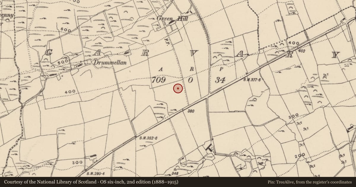 Ordnance Survey six-inch map, 2nd edition (1888–1915) covering the location of Enclosure, Garvary, County Donegal, with a pin at the register's coordinates