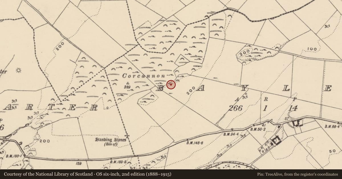 Ordnance Survey six-inch map, 2nd edition (1888–1915) covering the location of Souterrain, Baylet, County Donegal, with a pin at the register's coordinates