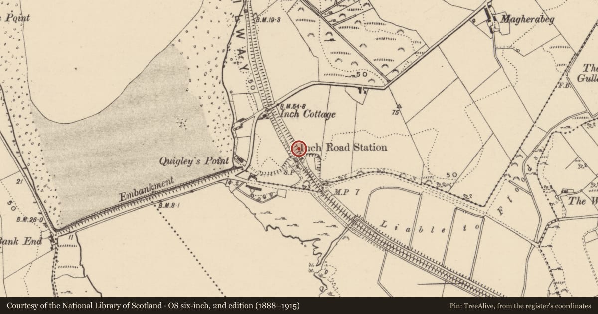 Ordnance Survey six-inch map, 2nd edition (1888–1915) covering the location of Midden, An MacHaire Beag (TC Fathain), County Donegal, with a pin at the register's coordinates
