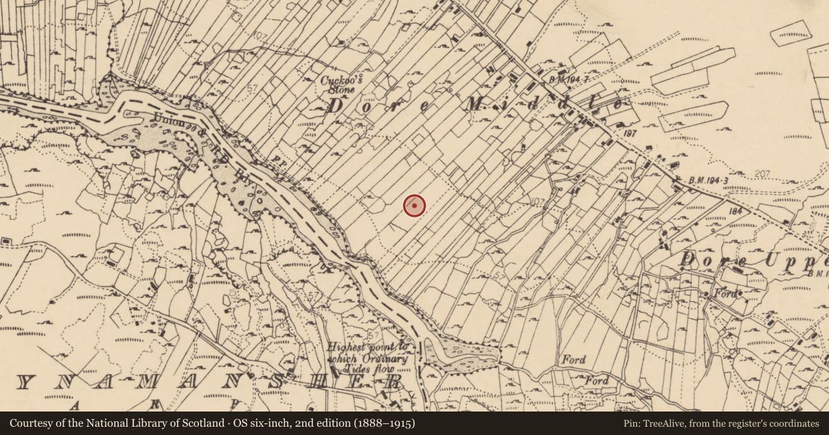 Ordnance Survey six-inch map, 2nd edition (1888–1915) covering the location of Souterrain, Dobhar, County Donegal, with a pin at the register's coordinates
