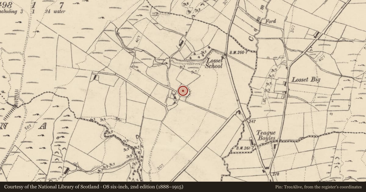 Ordnance Survey six-inch map, 2nd edition (1888–1915) covering the location of Ringfort - rath, Whitehill, County Donegal, with a pin at the register's coordinates