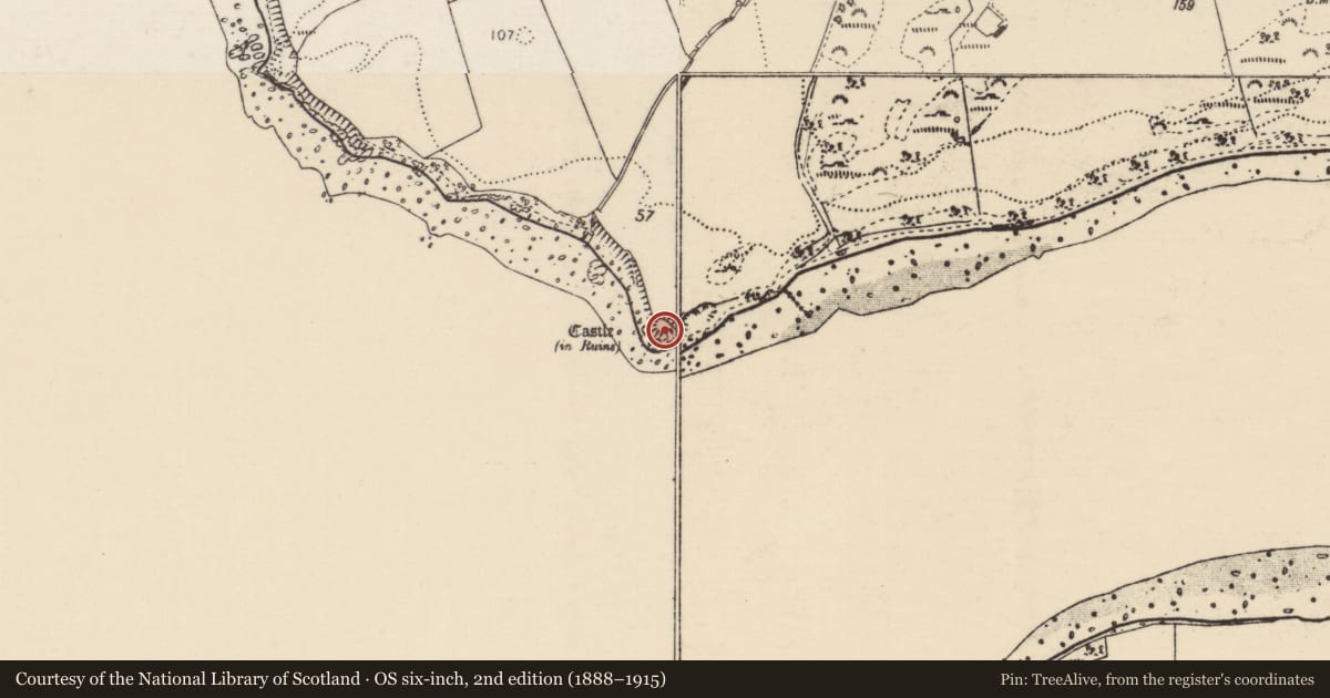 Ordnance Survey six-inch map, 2nd edition (1888–1915) covering the location of Promontory fort - coastal, Castlequarter, County Donegal, with a pin at the register's coordinates