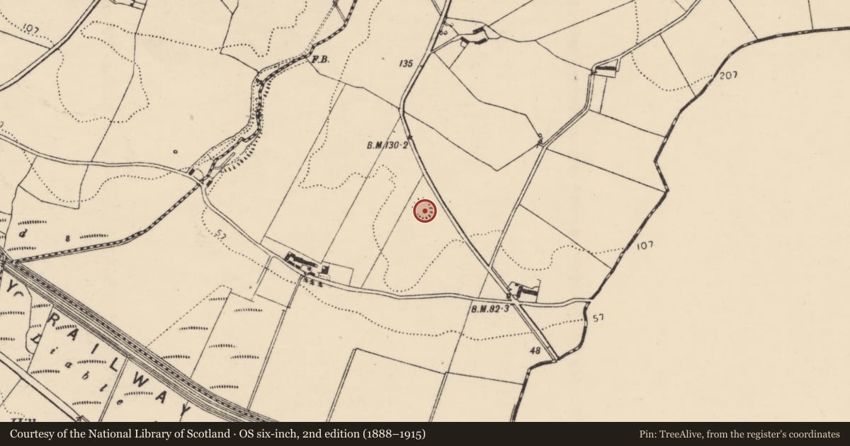 Ordnance Survey six-inch map, 2nd edition (1888–1915) covering the location of Ringfort - rath, Dundrean, County Donegal, with a pin at the register's coordinates