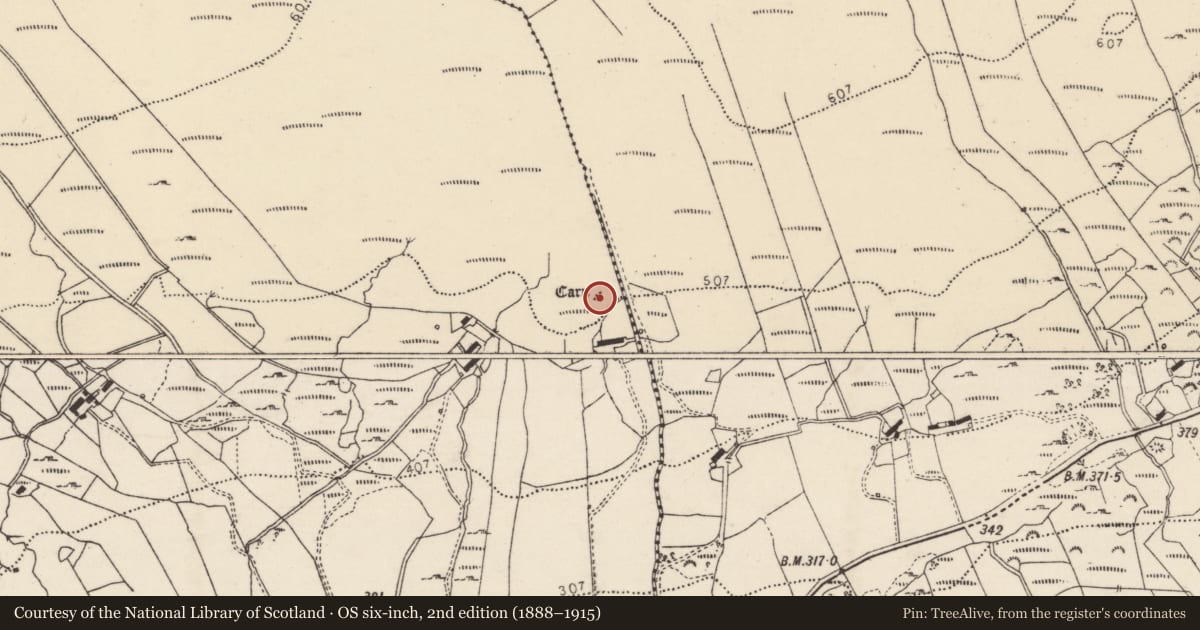 Ordnance Survey six-inch map, 2nd edition (1888–1915) covering the location of Mound, Crathaigh (TC Suí Corr), County Donegal, with a pin at the register's coordinates