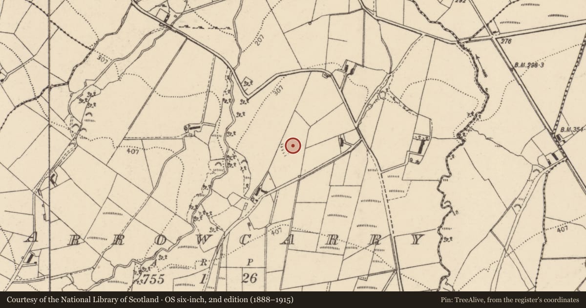 Ordnance Survey six-inch map, 2nd edition (1888–1915) covering the location of Ringfort - rath, Garrowcarry, County Donegal, with a pin at the register's coordinates