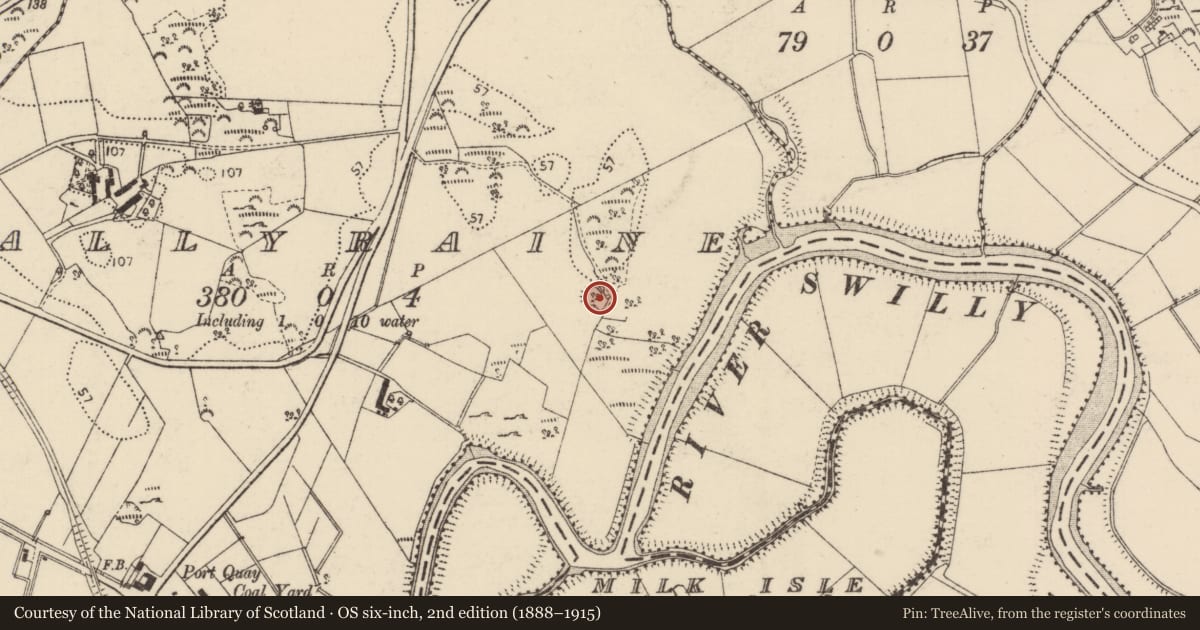 Ordnance Survey six-inch map, 2nd edition (1888–1915) covering the location of Ringfort - unclassified, Ballyraine, County Donegal, with a pin at the register's coordinates