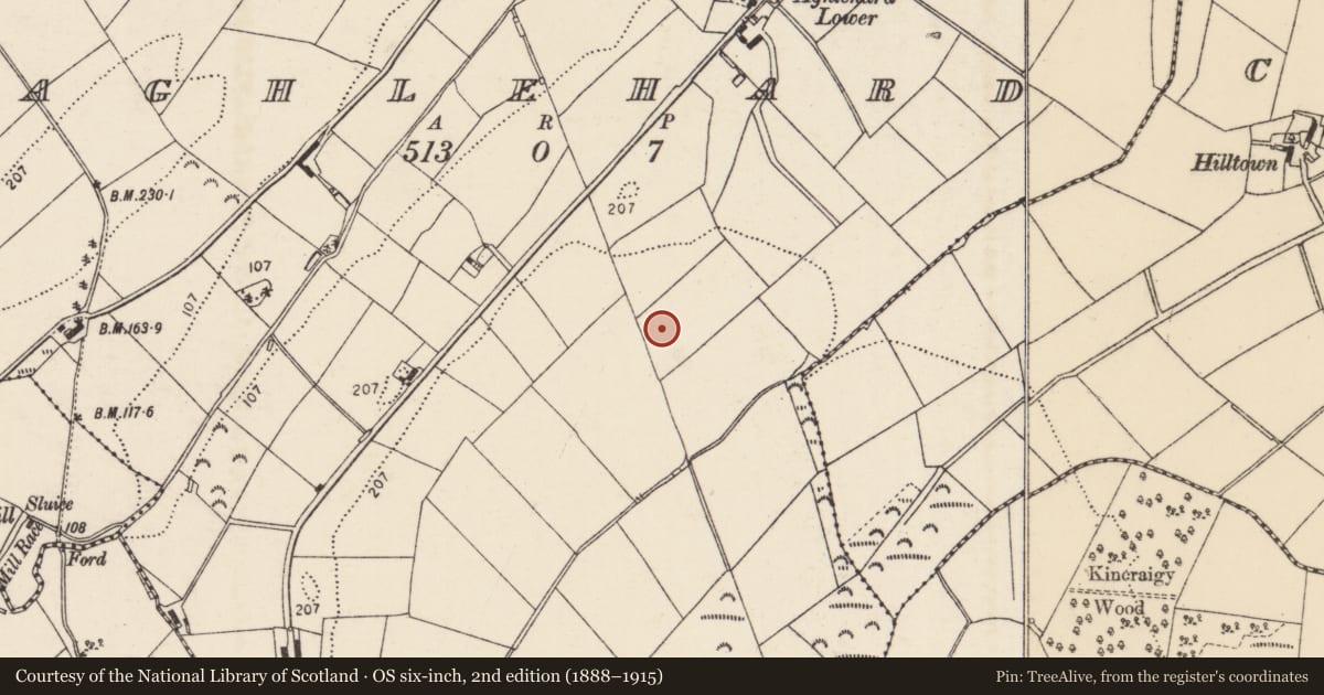 Ordnance Survey six-inch map, 2nd edition (1888–1915) covering the location of Ringfort - rath, Aghlehard, County Donegal, with a pin at the register's coordinates