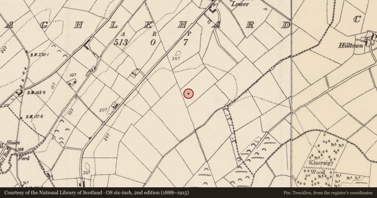 Ordnance Survey six-inch map, 2nd edition (1888–1915) covering the location of House - medieval, Aghlehard, County Donegal, with a pin at the register's coordinates