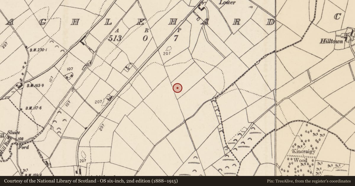 Ordnance Survey six-inch map, 2nd edition (1888–1915) covering the location of Enclosure, Aghlehard, County Donegal, with a pin at the register's coordinates