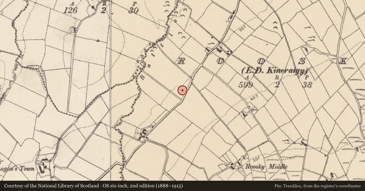 Ordnance Survey six-inch map, 2nd edition (1888–1915) covering the location of Battlefield, County Donegal, with a pin at the register's coordinates