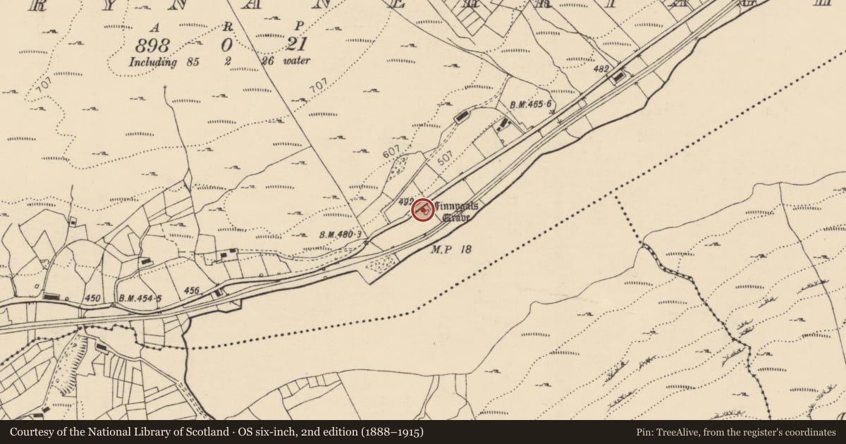Ordnance Survey six-inch map, 2nd edition (1888–1915) covering the location of Mound, An Curraoin, County Donegal, with a pin at the register's coordinates