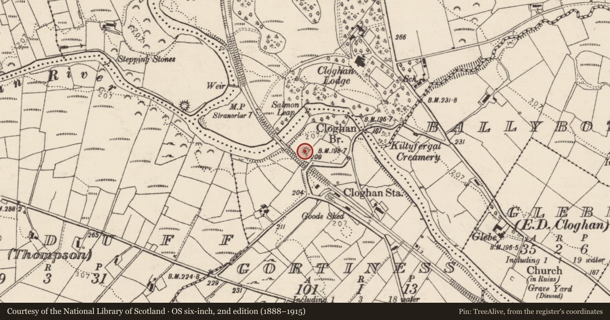 Ordnance Survey six-inch map, 2nd edition (1888–1915) covering the location of Ringfort - rath, Gortiness, County Donegal, with a pin at the register's coordinates