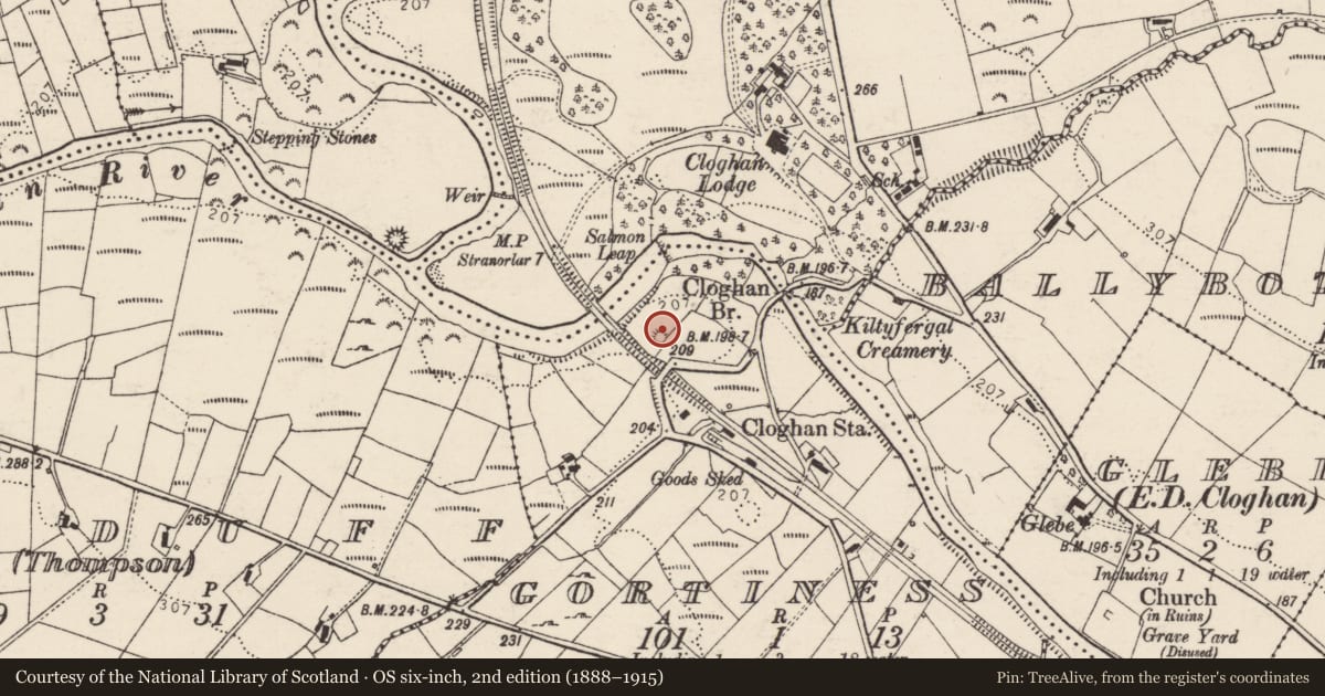 Ordnance Survey six-inch map, 2nd edition (1888–1915) covering the location of Souterrain, Gortiness, County Donegal, with a pin at the register's coordinates