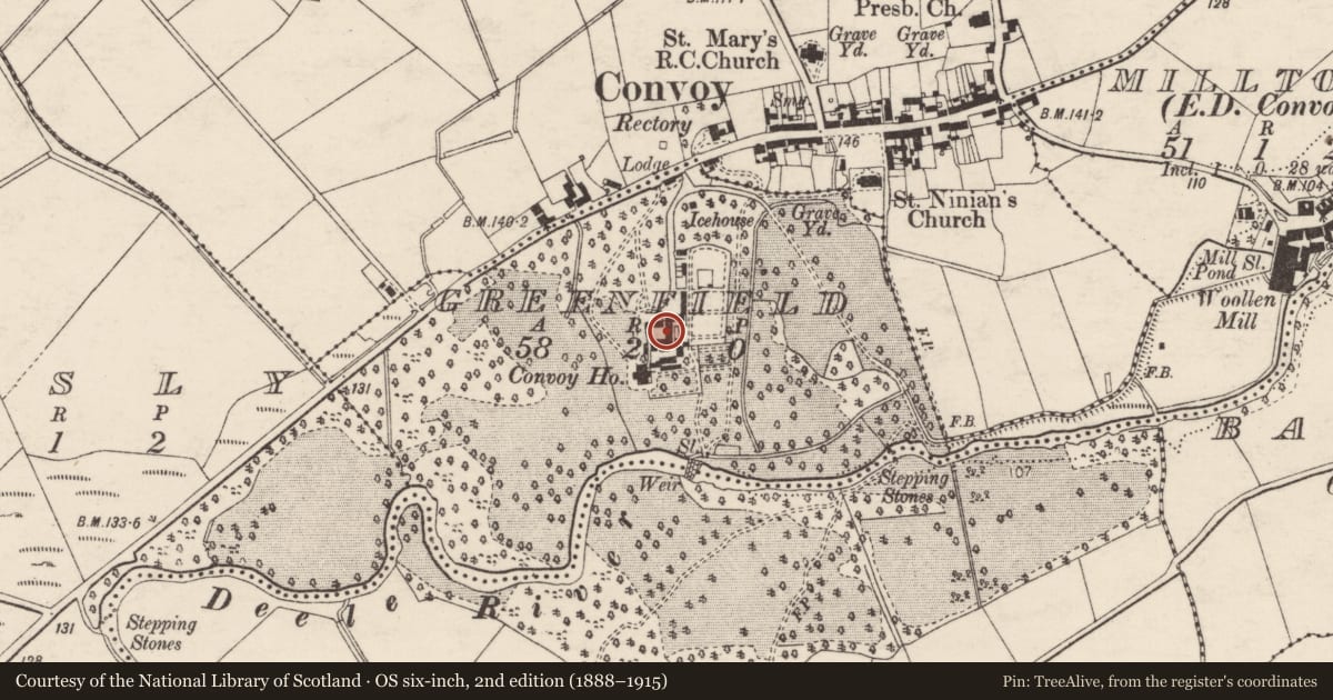 Ordnance Survey six-inch map, 2nd edition (1888–1915) covering the location of House - 18th/19th century, Greenfield, County Donegal, with a pin at the register's coordinates