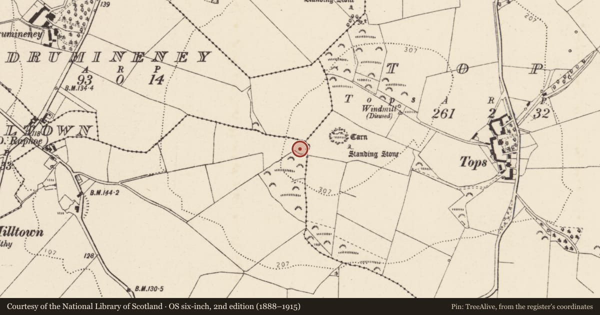 Ordnance Survey six-inch map, 2nd edition (1888–1915) covering the location of Enclosure, Beltany, County Donegal, with a pin at the register's coordinates