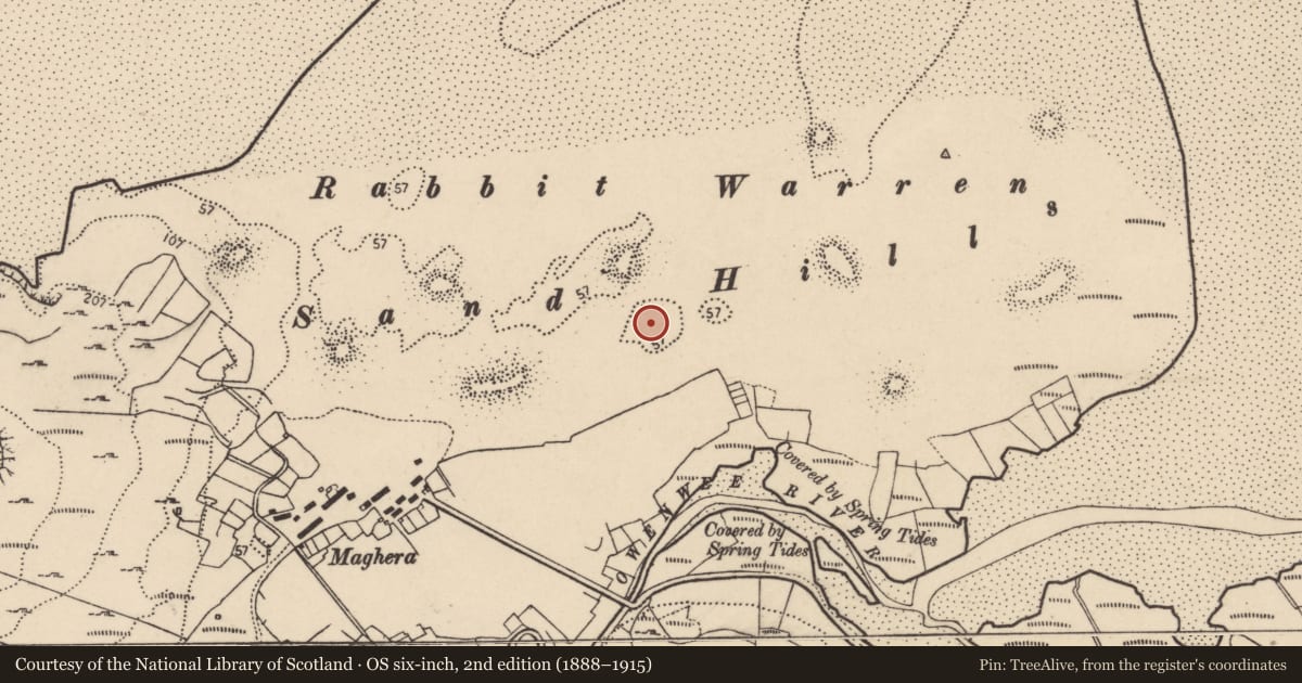 Ordnance Survey six-inch map, 2nd edition (1888–1915) covering the location of Midden, An MacHaire, County Donegal, with a pin at the register's coordinates